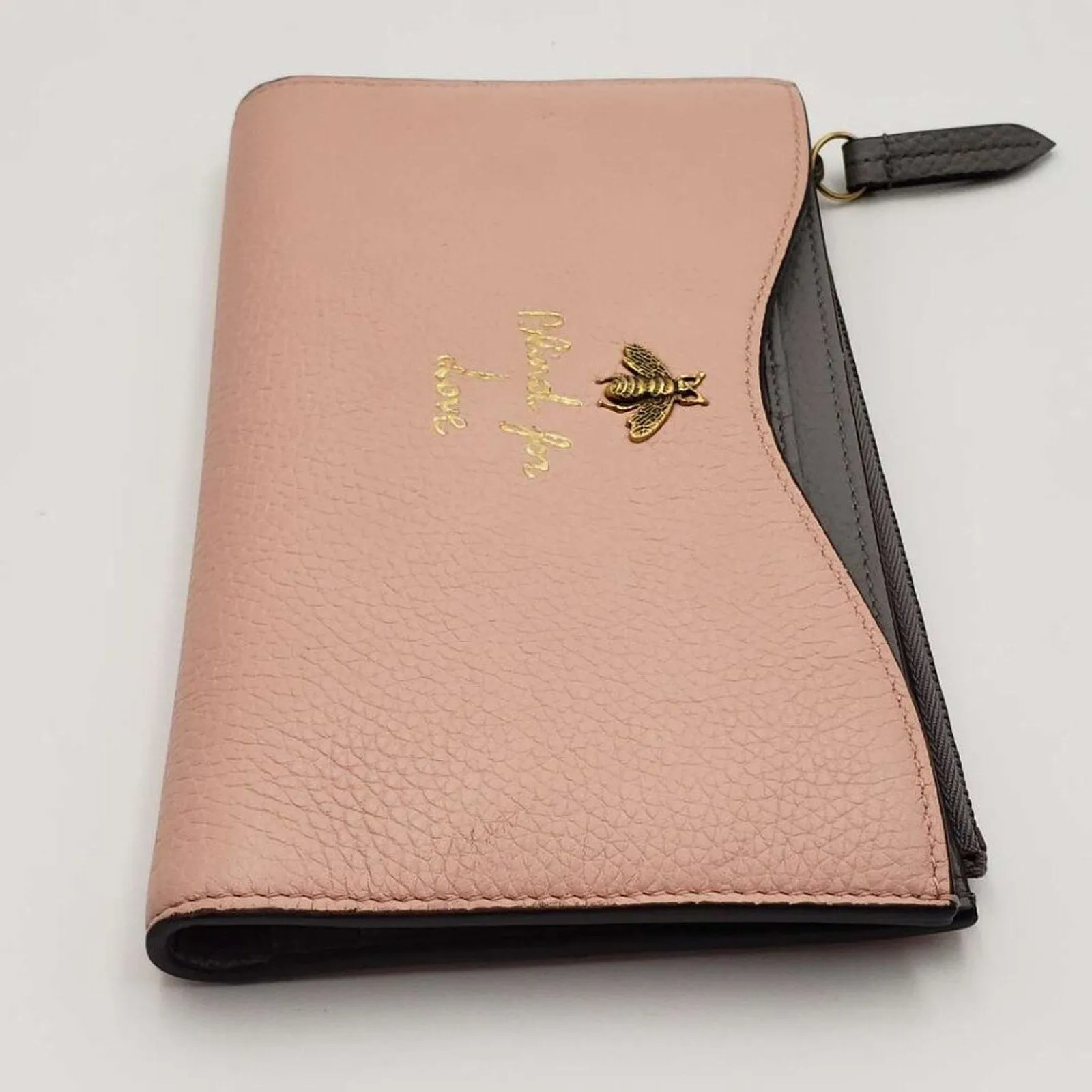GUCCI Pink&Grey W/P Leather Clutch Bag