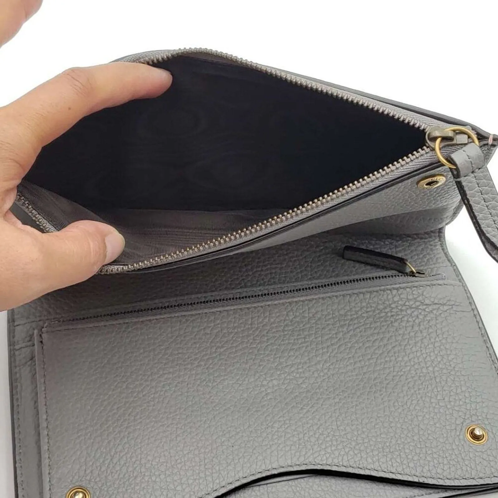 GUCCI Pink&Grey W/P Leather Clutch Bag