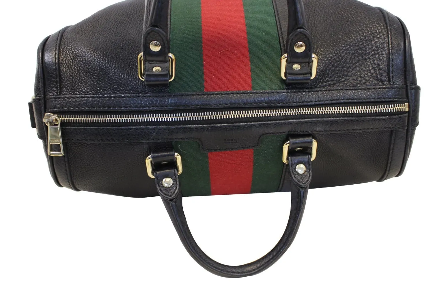 GUCCI Vintage Web Medium Boston Bag with Signature Web