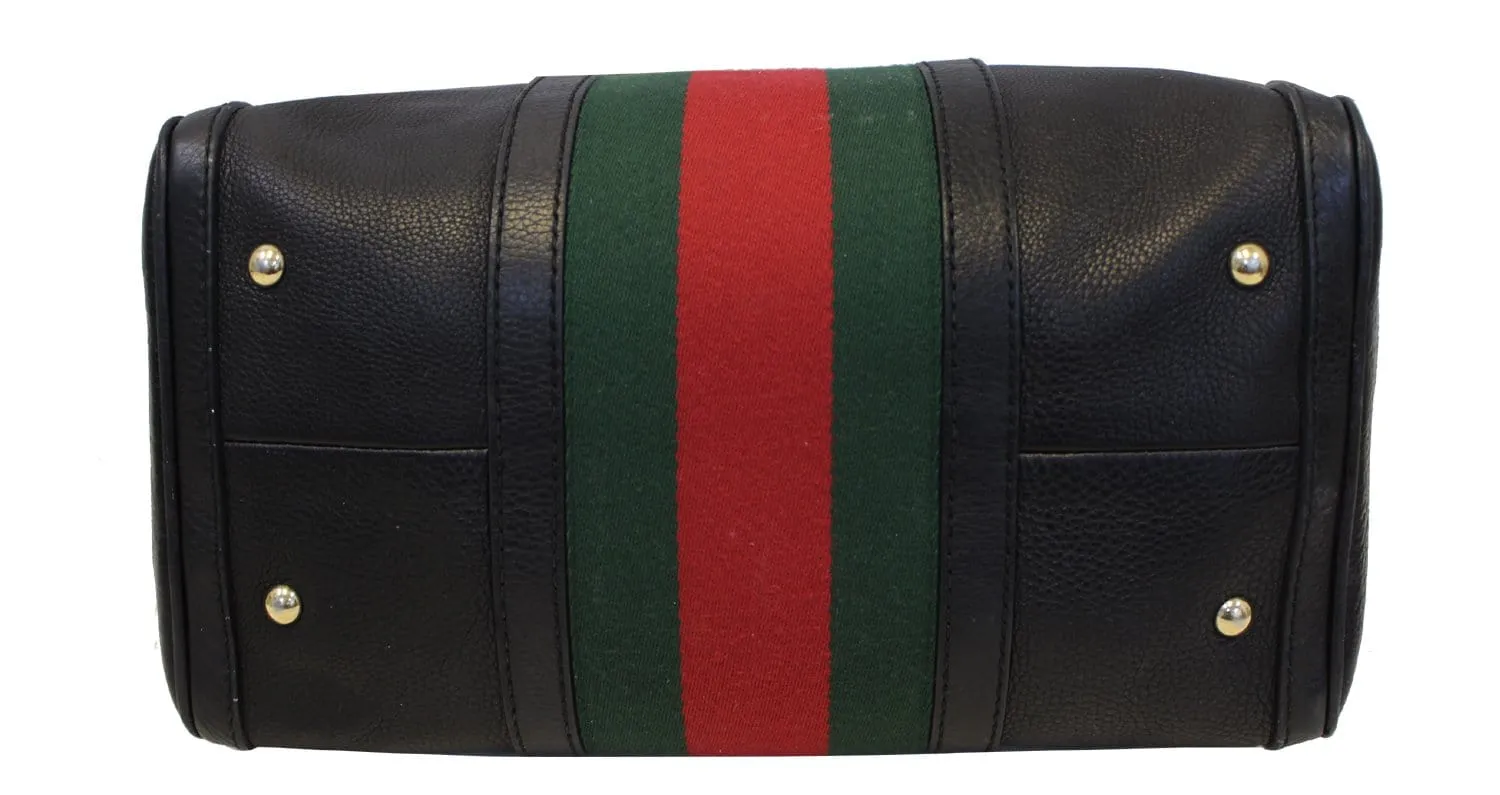 GUCCI Vintage Web Medium Boston Bag with Signature Web