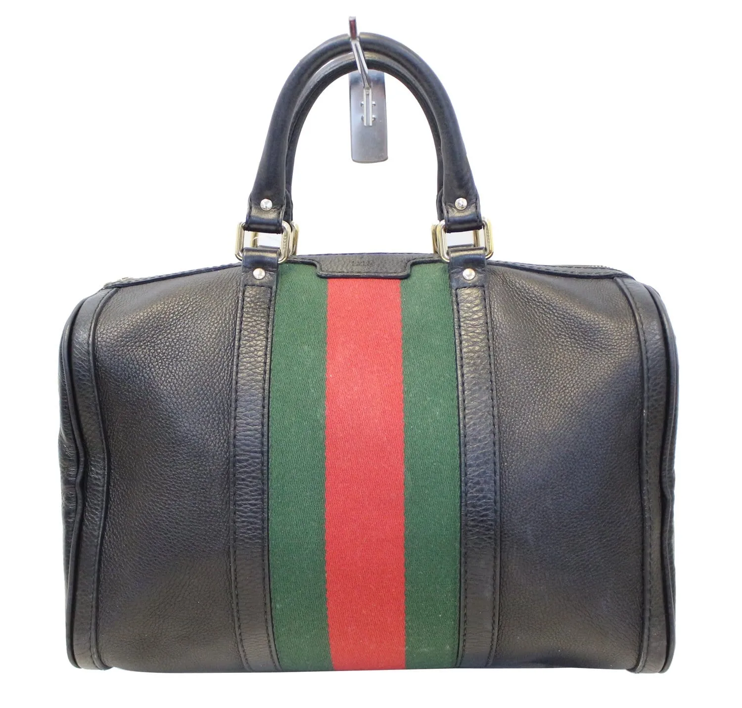 GUCCI Vintage Web Medium Boston Bag with Signature Web