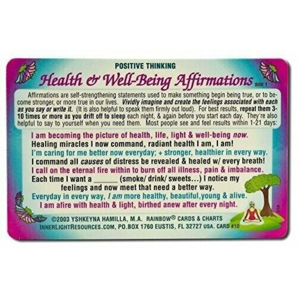 Health and Well-Being Affirmations Wallet Card
