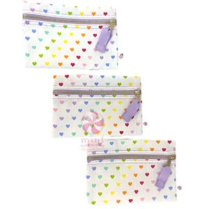 Hearts Flat Zip Pouch