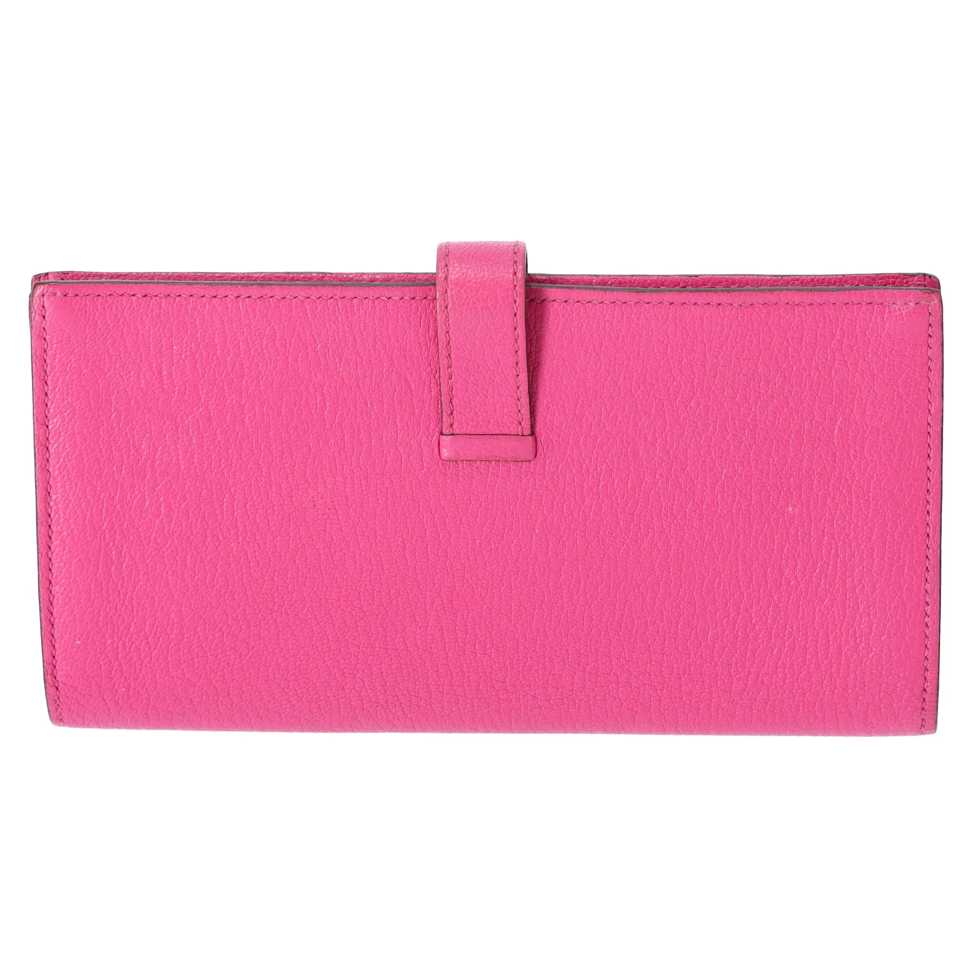 Hermes Bairn Soufflé Long Bifold Wallet Pink Rose Tyrien Chevre