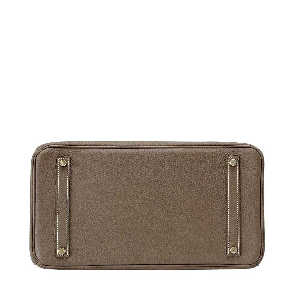Hermès Etoupe Togo Birkin 35 Bag GHW