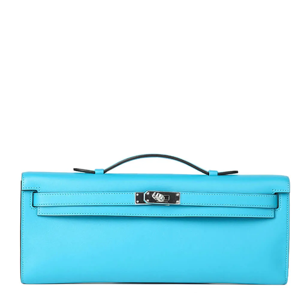 Hermès Kelly Cut Bag Turquoise Swift
