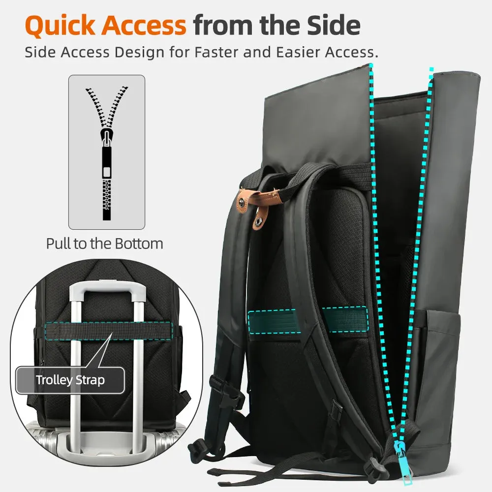 HEROIC KNIGHT 8070B Expandable Laptop Bag & Business Backpack with USB Charger