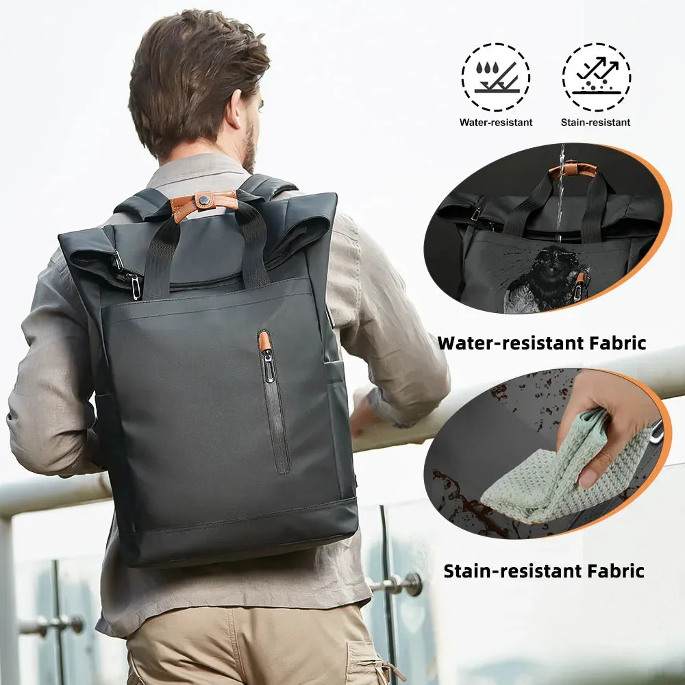 HEROIC KNIGHT 8070B Expandable Laptop Bag & Business Backpack with USB Charger