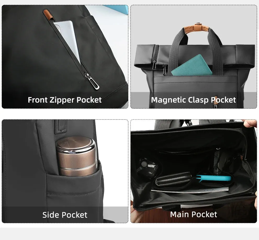 HEROIC KNIGHT 8070B Expandable Laptop Bag & Business Backpack with USB Charger