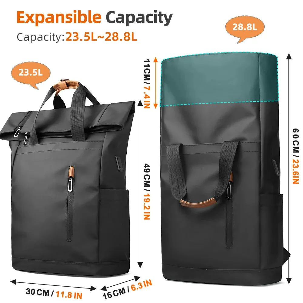 HEROIC KNIGHT 8070B Expandable Laptop Bag & Business Backpack with USB Charger