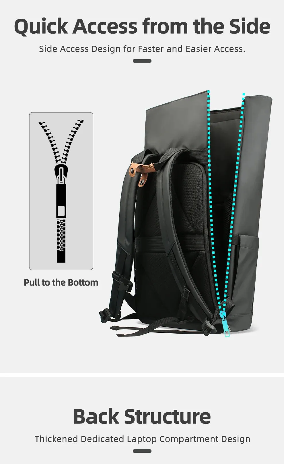 HEROIC KNIGHT 8070B Expandable Laptop Bag & Business Backpack with USB Charger