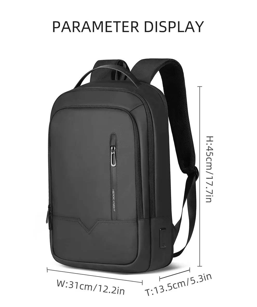 HEROIC KNIGHT 8228TB Expandable Laptop Bag & Business Backpack with USB Charger