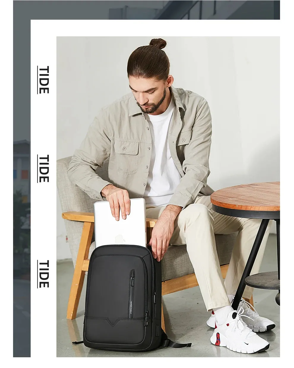HEROIC KNIGHT 8228TB Expandable Laptop Bag & Business Backpack with USB Charger