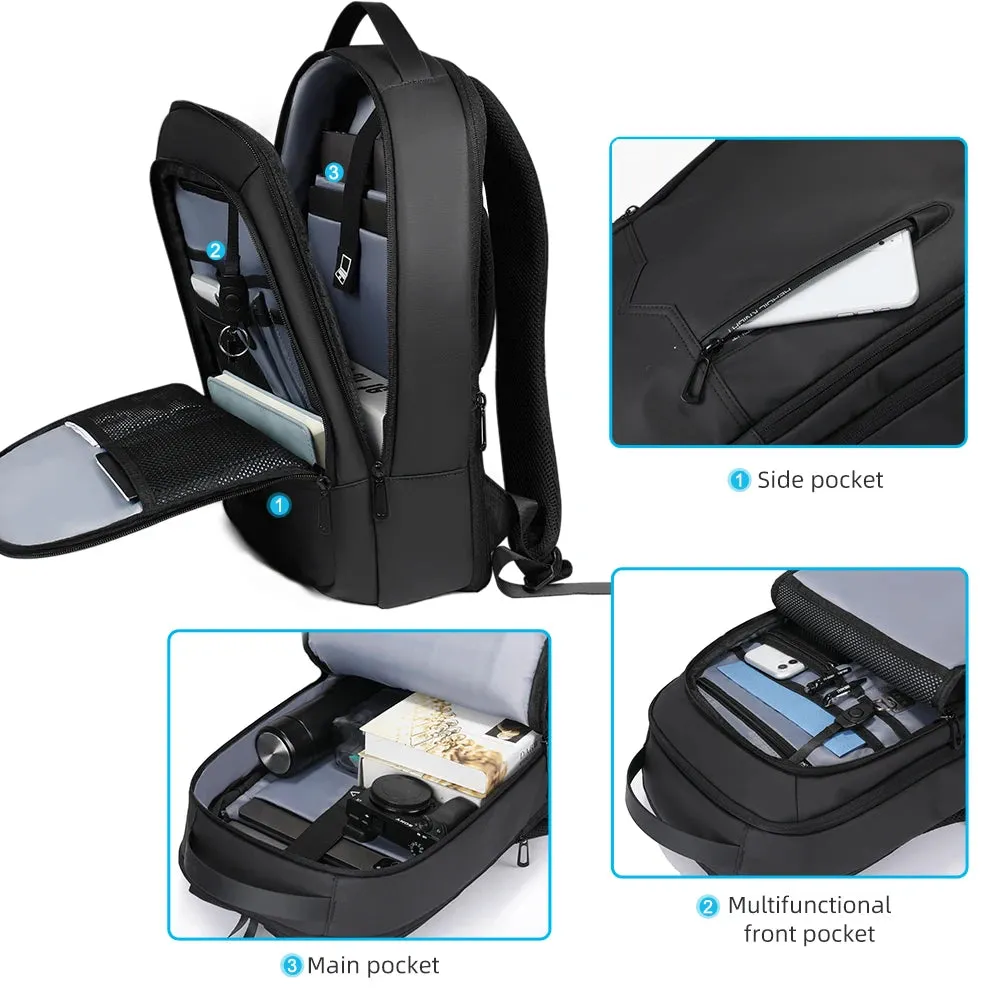 HEROIC KNIGHT 8228TB Expandable Laptop Bag & Business Backpack with USB Charger