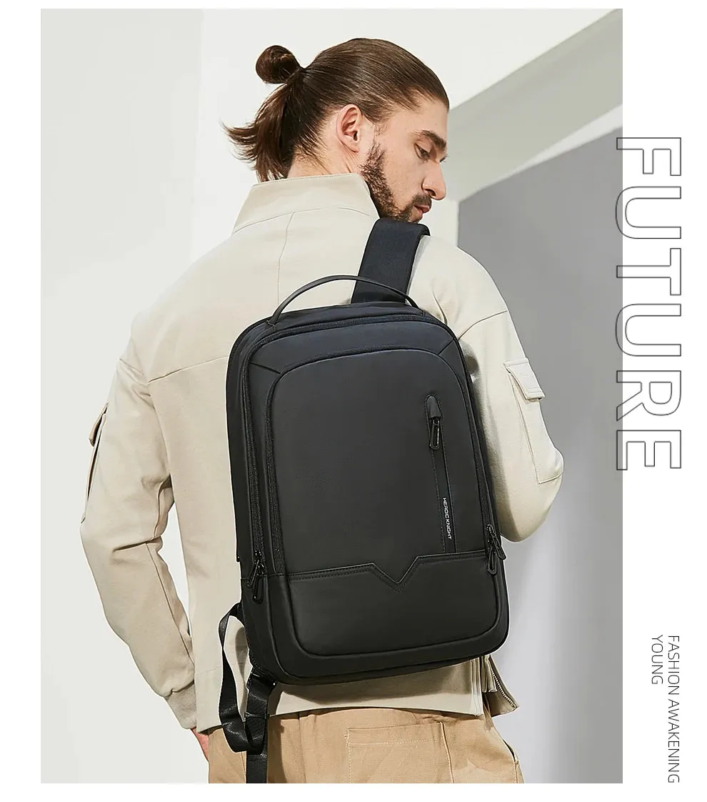 HEROIC KNIGHT 8228TB Expandable Laptop Bag & Business Backpack with USB Charger
