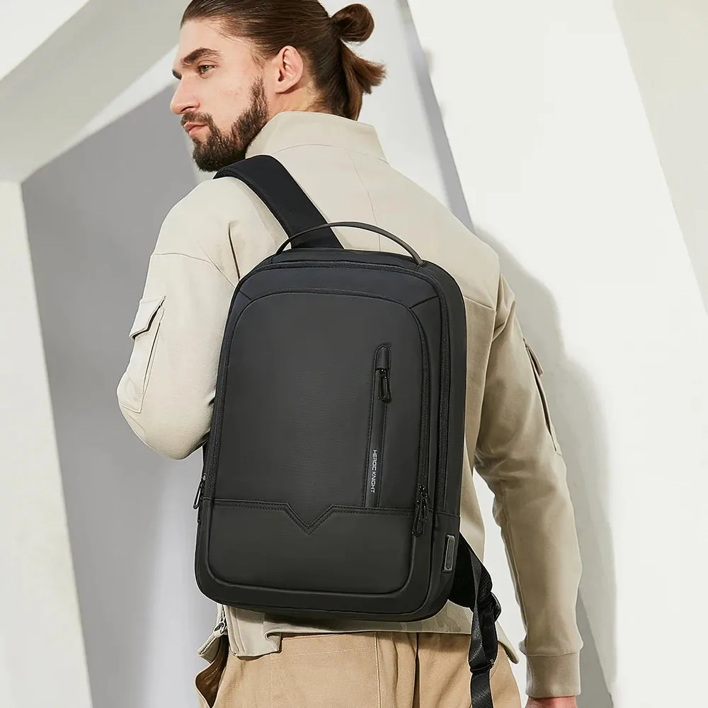 HEROIC KNIGHT 8228TB Expandable Laptop Bag & Business Backpack with USB Charger