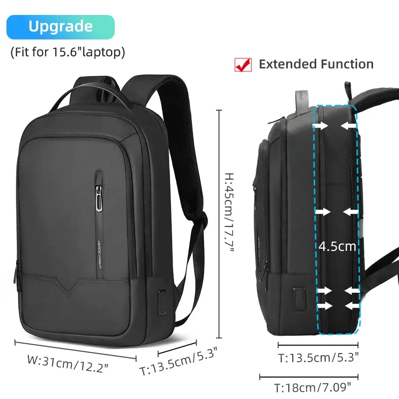 HEROIC KNIGHT 8228TB Expandable Laptop Bag & Business Backpack with USB Charger