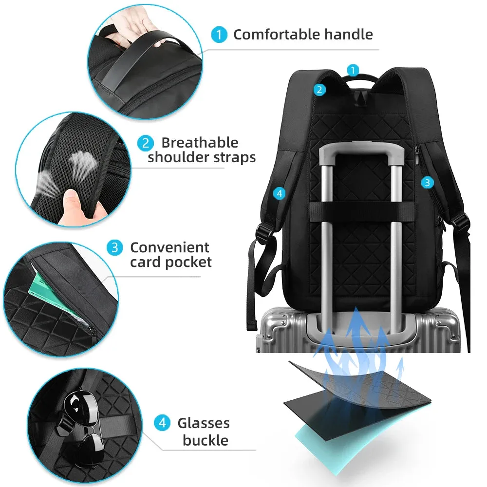 HEROIC KNIGHT 8228TB Expandable Laptop Bag & Business Backpack with USB Charger