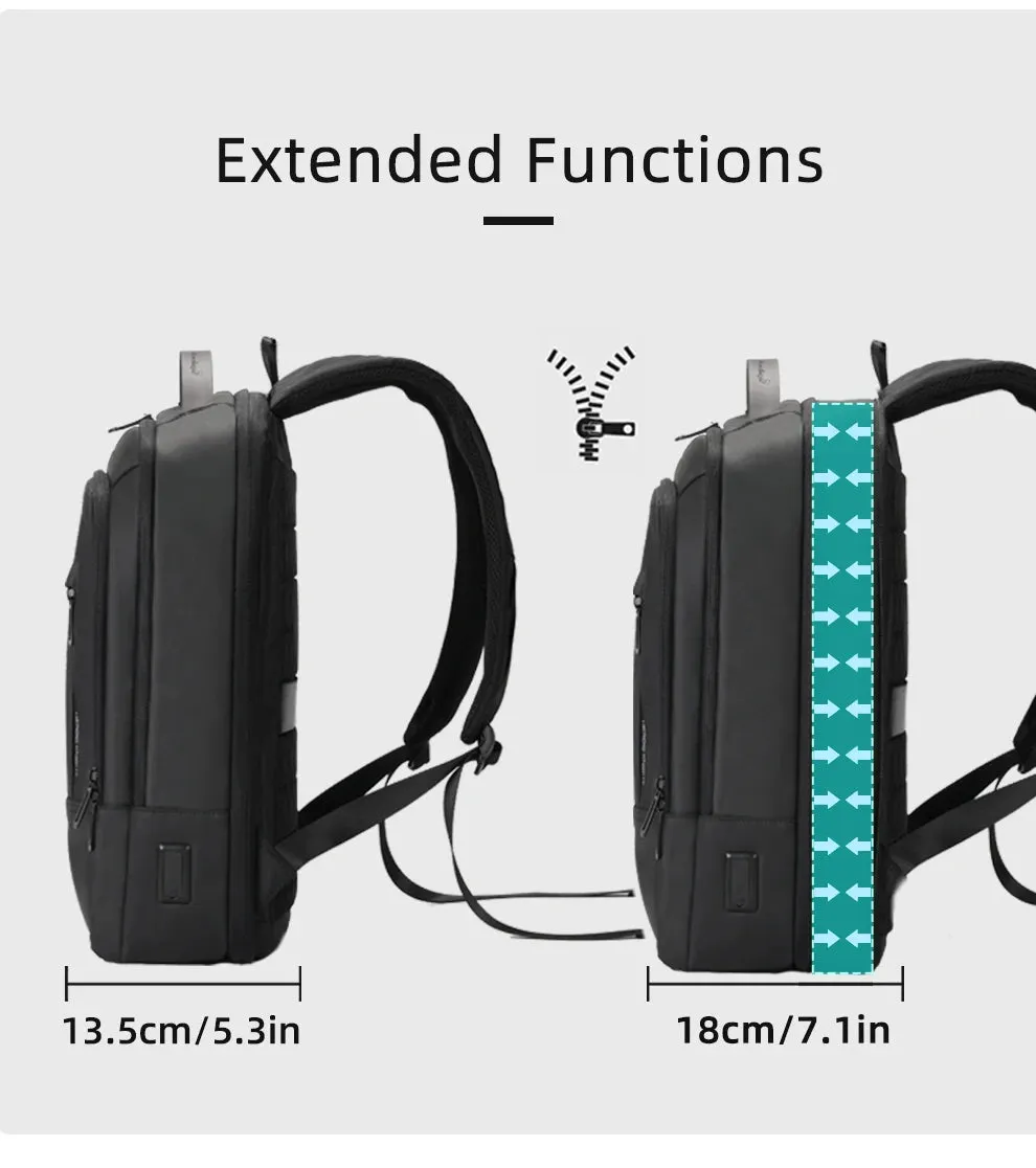 HEROIC KNIGHT 8228TB Expandable Laptop Bag & Business Backpack with USB Charger