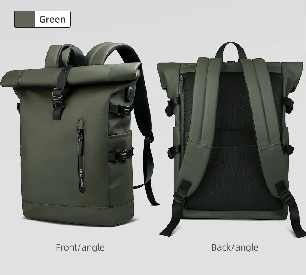 HEROIC KNIGHT 8448 Expandable Laptop Bag & Business Backpack with USB Charger