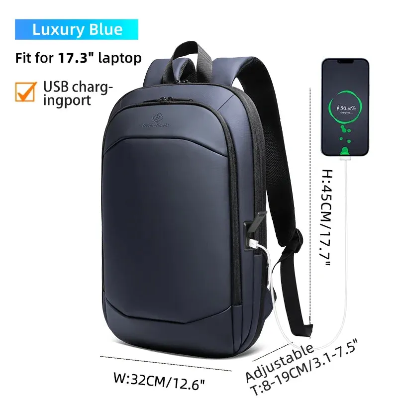 HEROIC KNIGHT 8787 Expandable Laptop Bag & Business Backpack with USB Charger