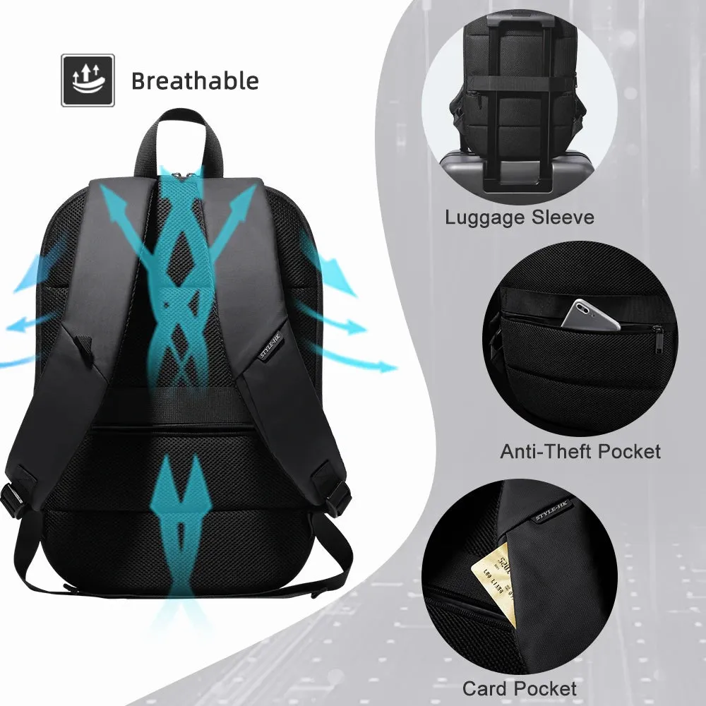 HEROIC KNIGHT 8787 Expandable Laptop Bag & Business Backpack with USB Charger