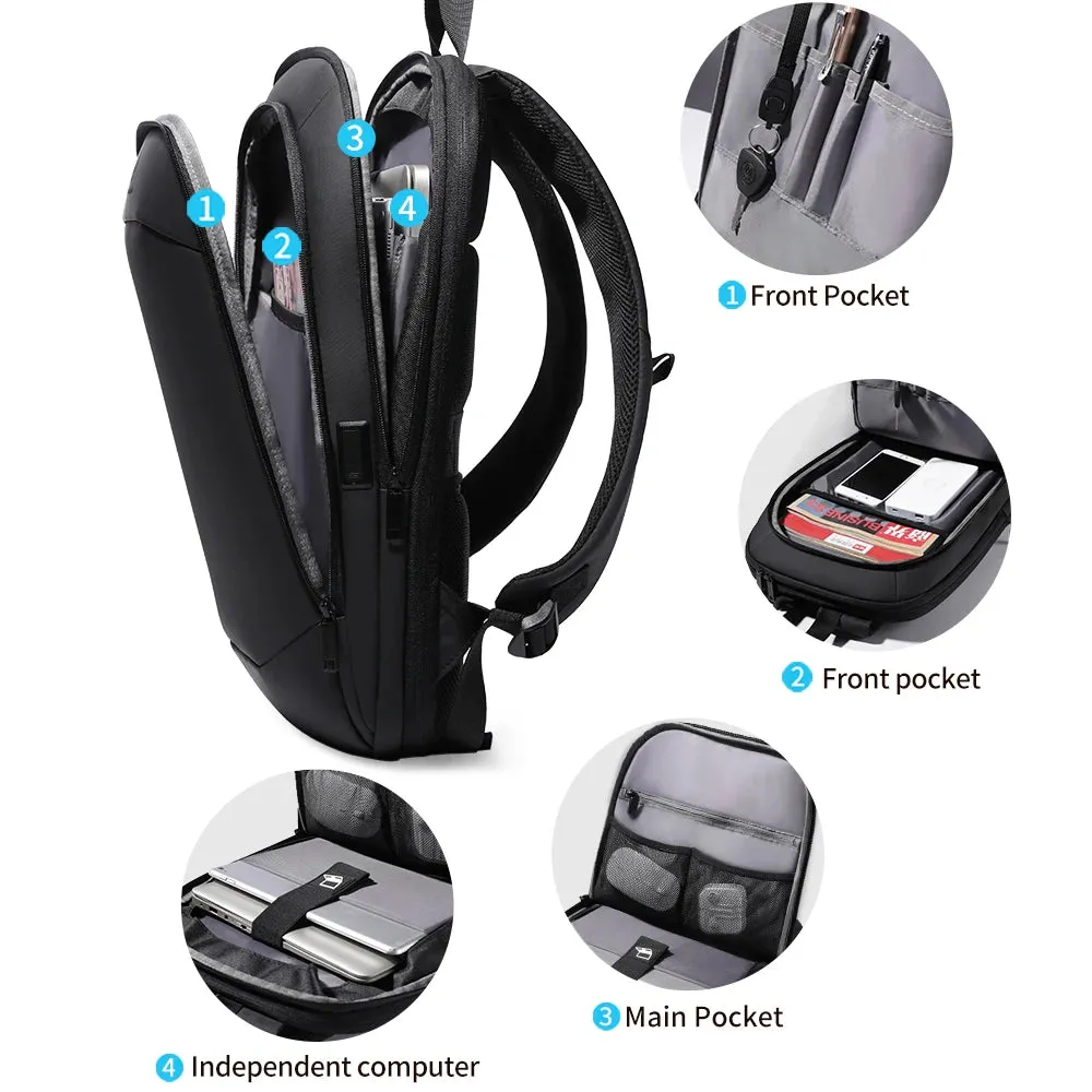 HEROIC KNIGHT 8787 Expandable Laptop Bag & Business Backpack with USB Charger