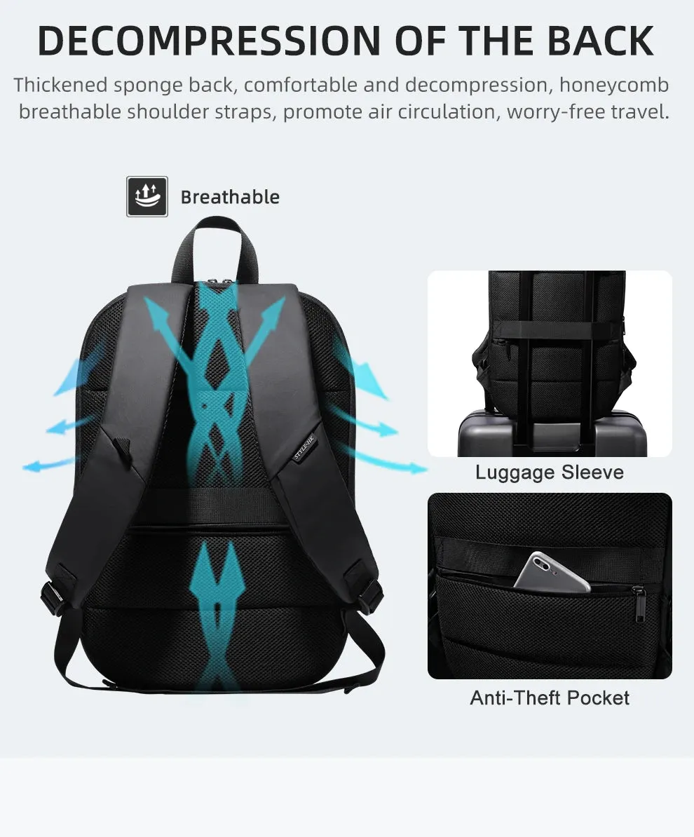 HEROIC KNIGHT 8787 Expandable Laptop Bag & Business Backpack with USB Charger