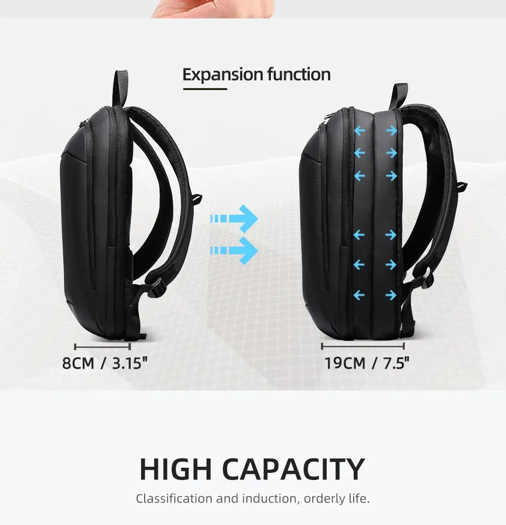 HEROIC KNIGHT 8787 Expandable Laptop Bag & Business Backpack with USB Charger