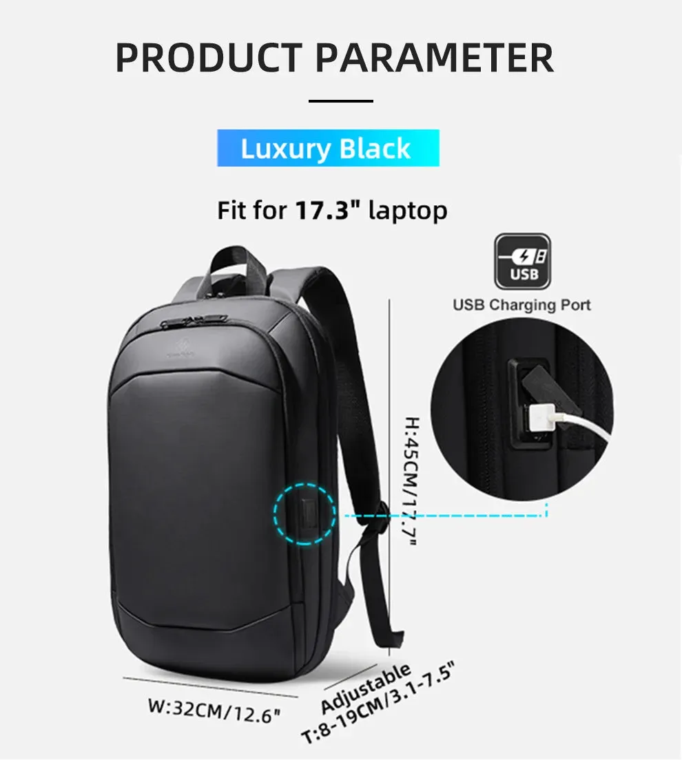 HEROIC KNIGHT 8787 Expandable Laptop Bag & Business Backpack with USB Charger