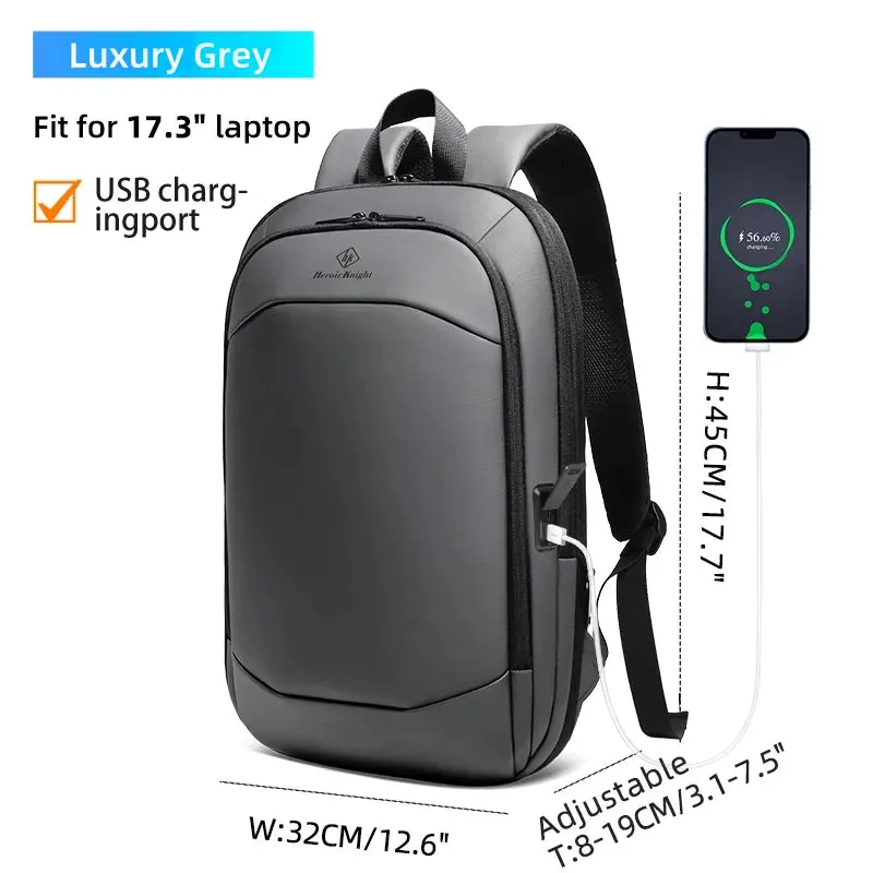 HEROIC KNIGHT 8787 Expandable Laptop Bag & Business Backpack with USB Charger
