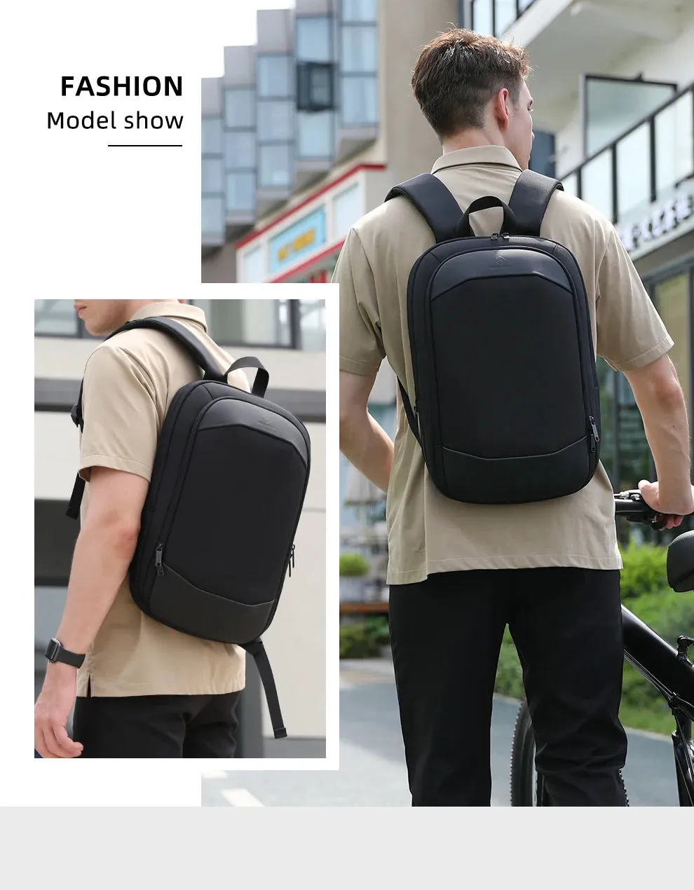 HEROIC KNIGHT 8787 Expandable Laptop Bag & Business Backpack with USB Charger