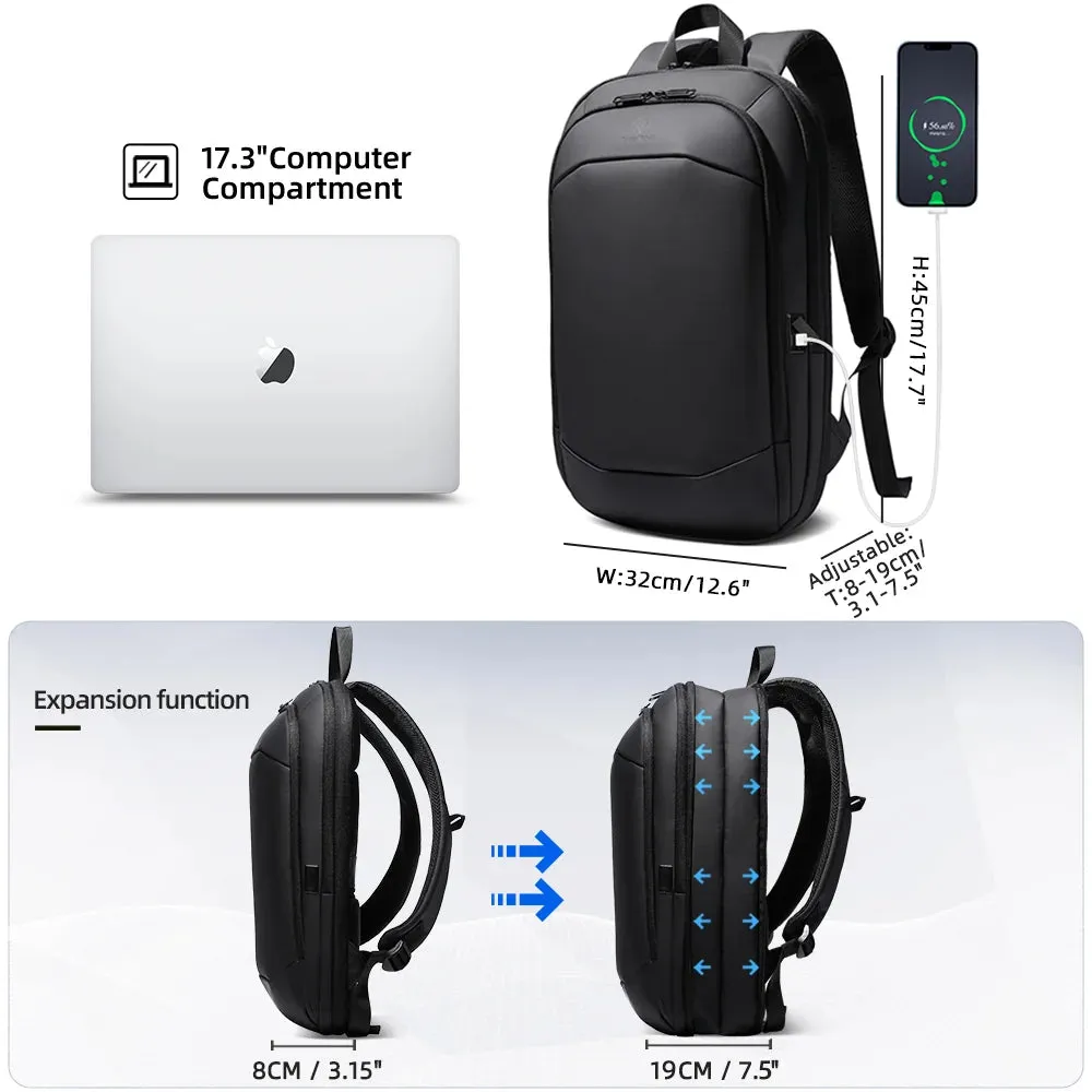 HEROIC KNIGHT 8787 Expandable Laptop Bag & Business Backpack with USB Charger