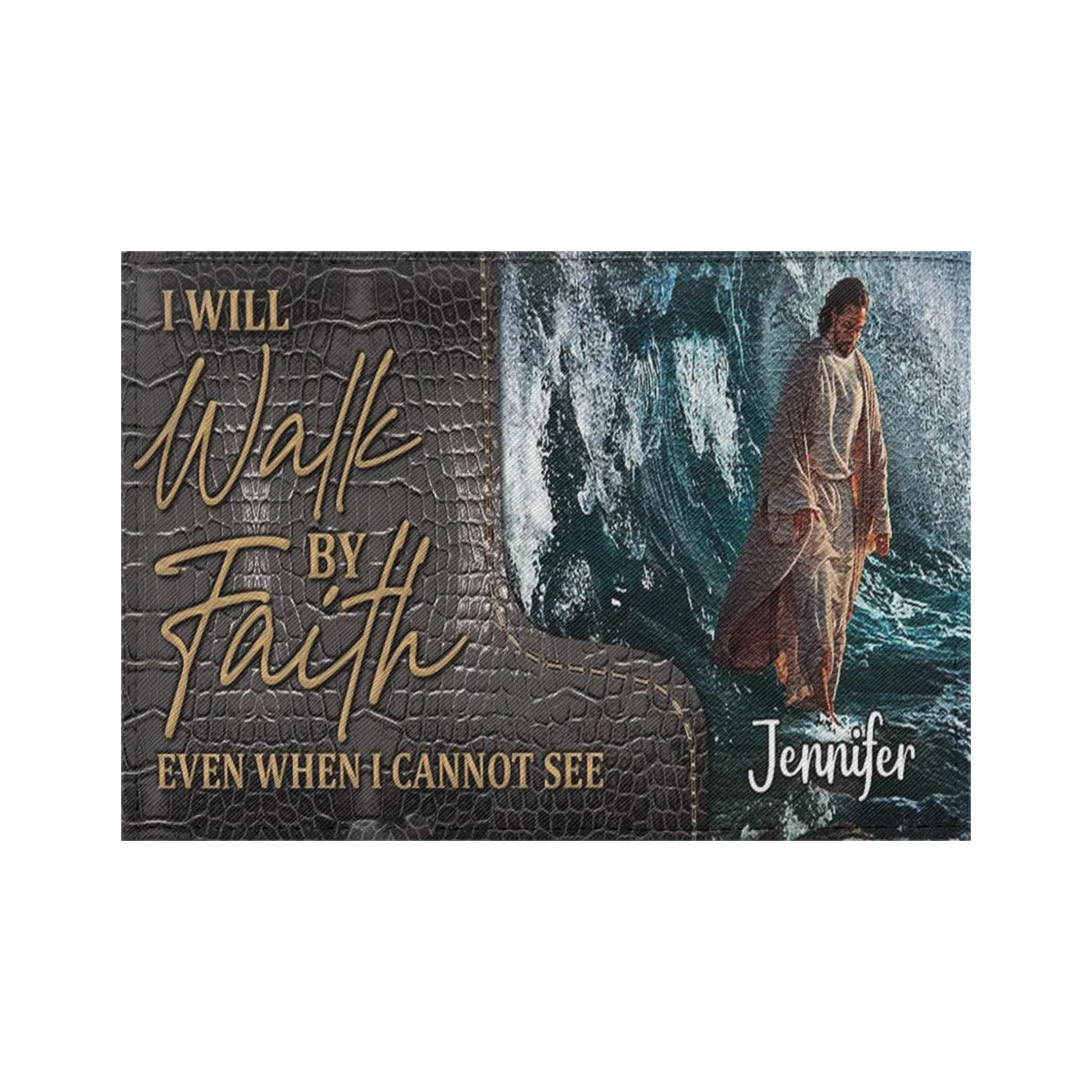 HPSP Checkbook Cover, I Will Walk By Faith Even When I Cannot See, Personalized Zippered, Card Bag.