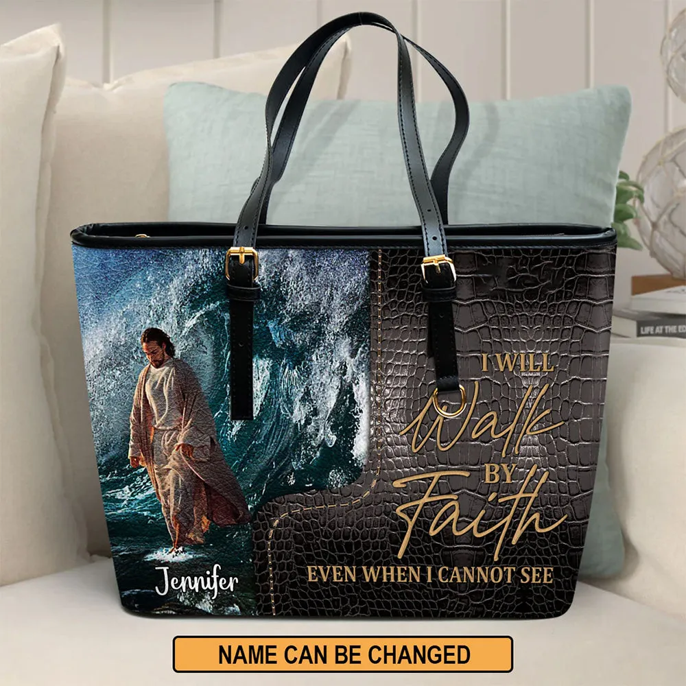 HPSP Checkbook Cover, I Will Walk By Faith Even When I Cannot See, Personalized Zippered, Card Bag.