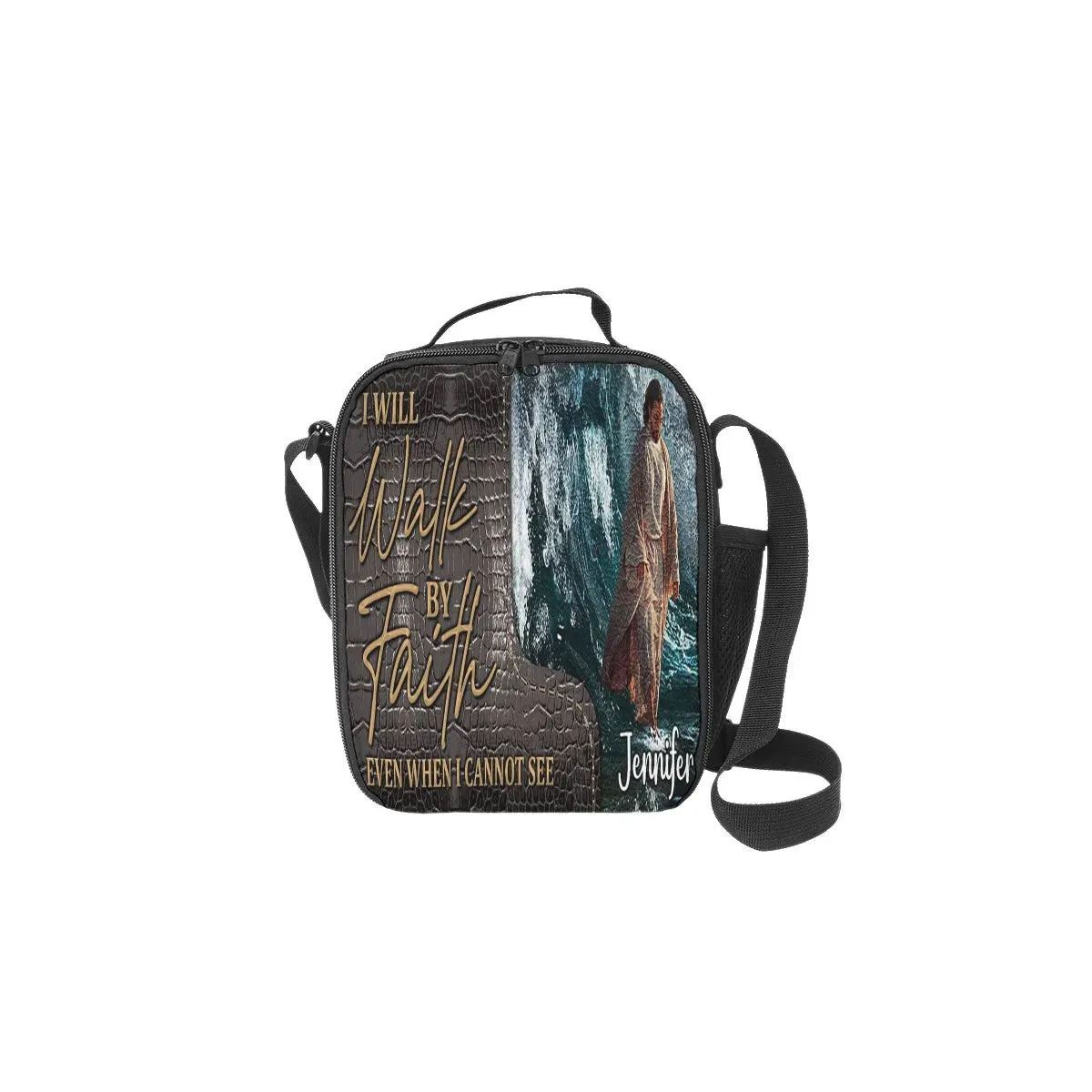 HPSP Checkbook Cover, I Will Walk By Faith Even When I Cannot See, Personalized Zippered, Card Bag.