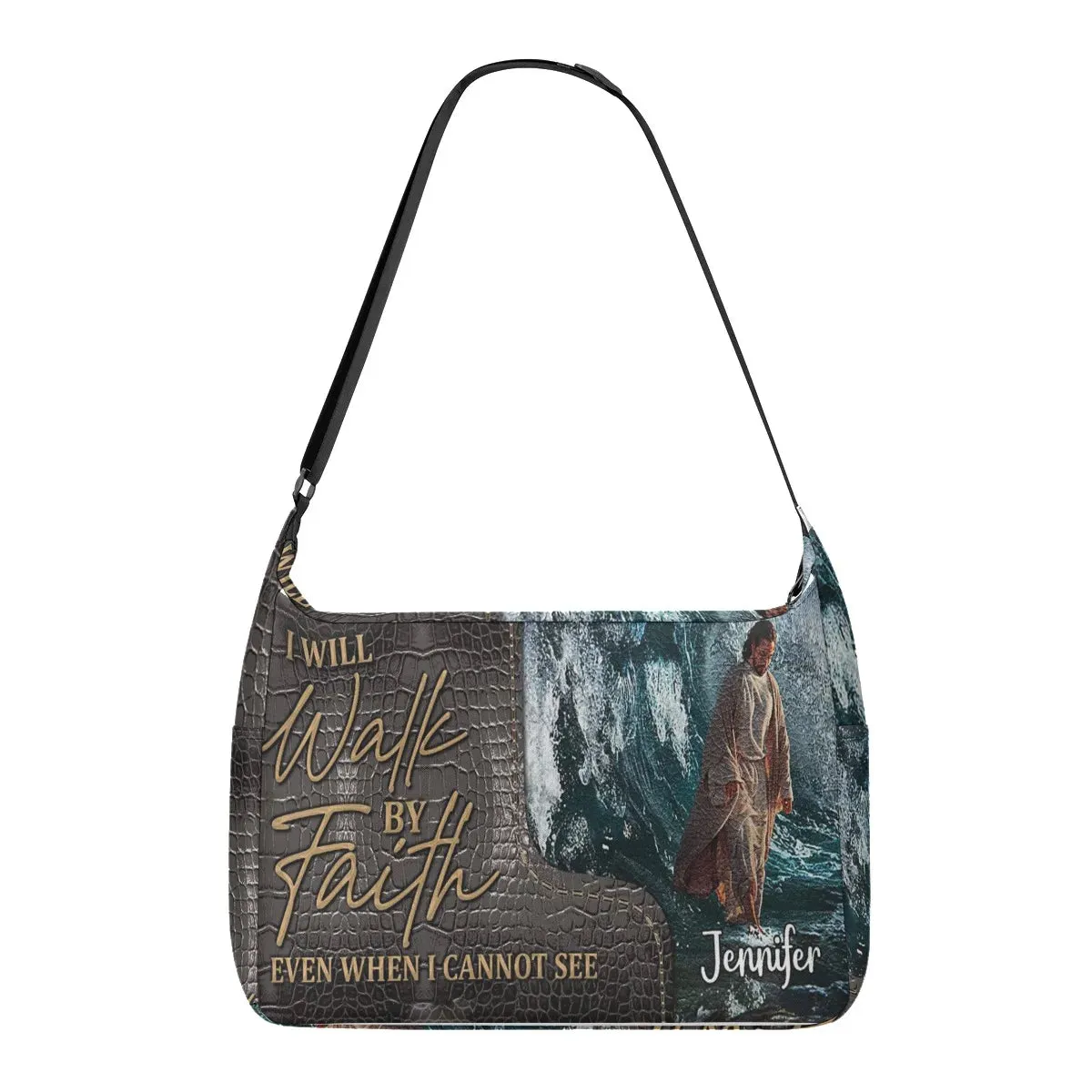 HPSP Checkbook Cover, I Will Walk By Faith Even When I Cannot See, Personalized Zippered, Card Bag.