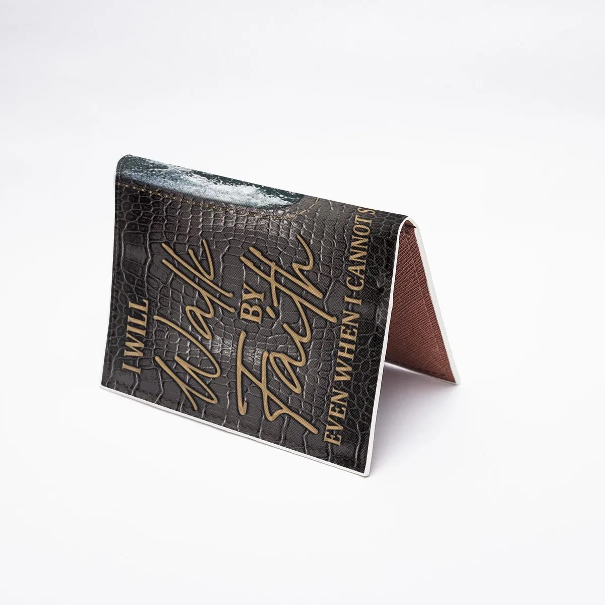 HPSP Checkbook Cover, I Will Walk By Faith Even When I Cannot See, Personalized Zippered, Card Bag.