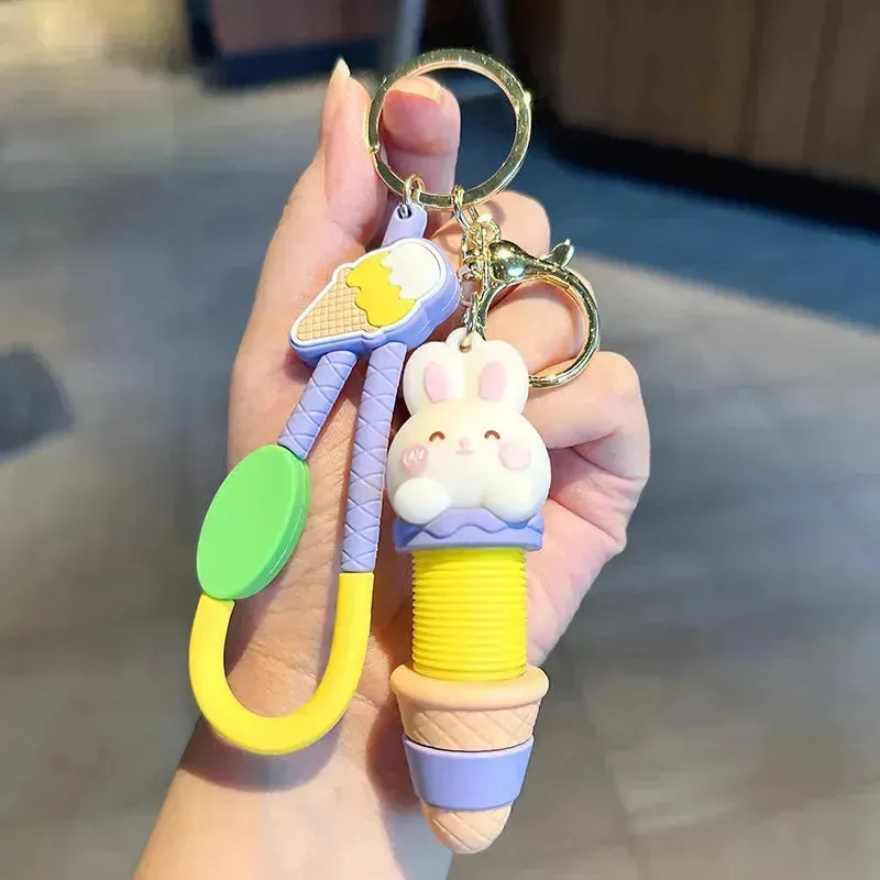 Ice Cream Bunny Expandable Keychain