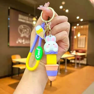 Ice Cream Bunny Expandable Keychain