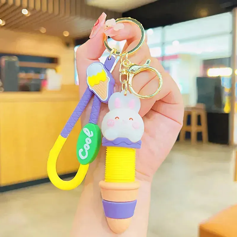 Ice Cream Bunny Expandable Keychain