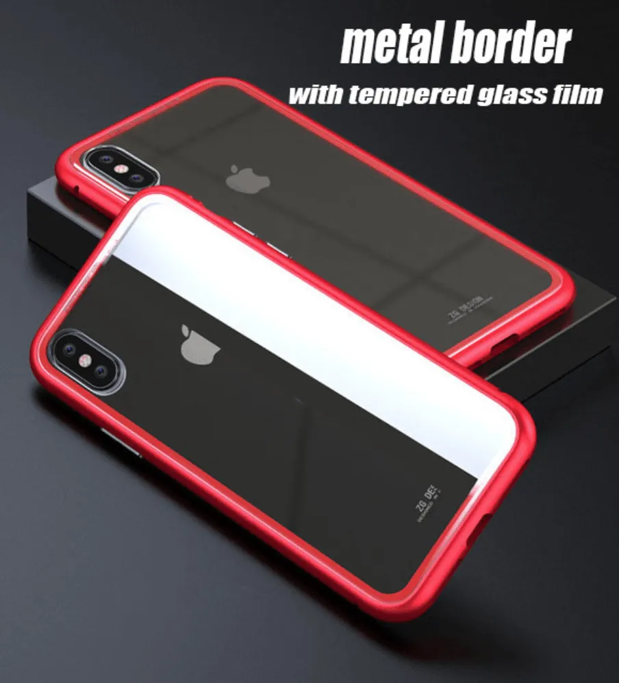 iPhone Magnetic Adsorption Case With Tempered Glass