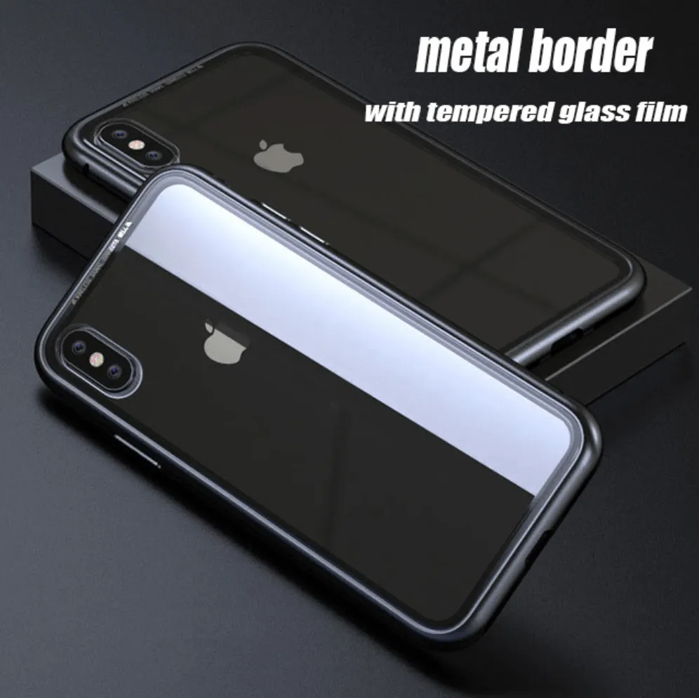 iPhone Magnetic Adsorption Case With Tempered Glass