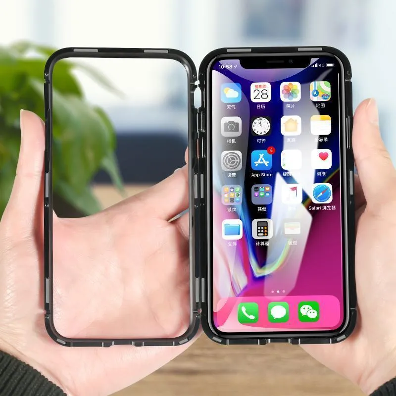 iPhone Magnetic Adsorption Case With Tempered Glass