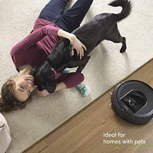 iRobot Roomba i7  (7550) Robot Vacuum with Automatic Dirt Disposal-Empties Itself, Wi-Fi Connected, Smart Mapping, Works with Alexa, Ideal for Pet Hair, Carpets, Hard Floors, Black
