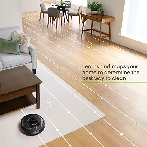 iRobot Roomba i7  (7550) Robot Vacuum with Automatic Dirt Disposal-Empties Itself, Wi-Fi Connected, Smart Mapping, Works with Alexa, Ideal for Pet Hair, Carpets, Hard Floors, Black