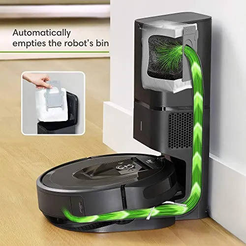 iRobot Roomba i7  (7550) Robot Vacuum with Automatic Dirt Disposal-Empties Itself, Wi-Fi Connected, Smart Mapping, Works with Alexa, Ideal for Pet Hair, Carpets, Hard Floors, Black