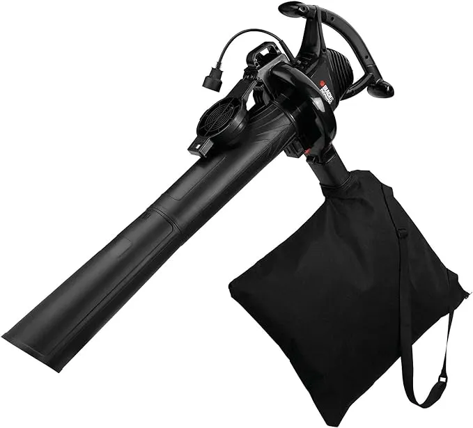 Item shows light use! BLACK DECKER 3-in-1 Electric Leaf Blower, Leaf Vacuum, Mulcher, 12-Amp (BV3100) Includes Box & all attachments!