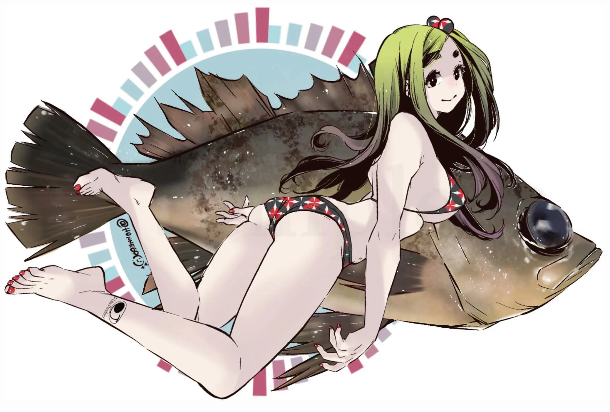 J-Like Fish Art Sticker