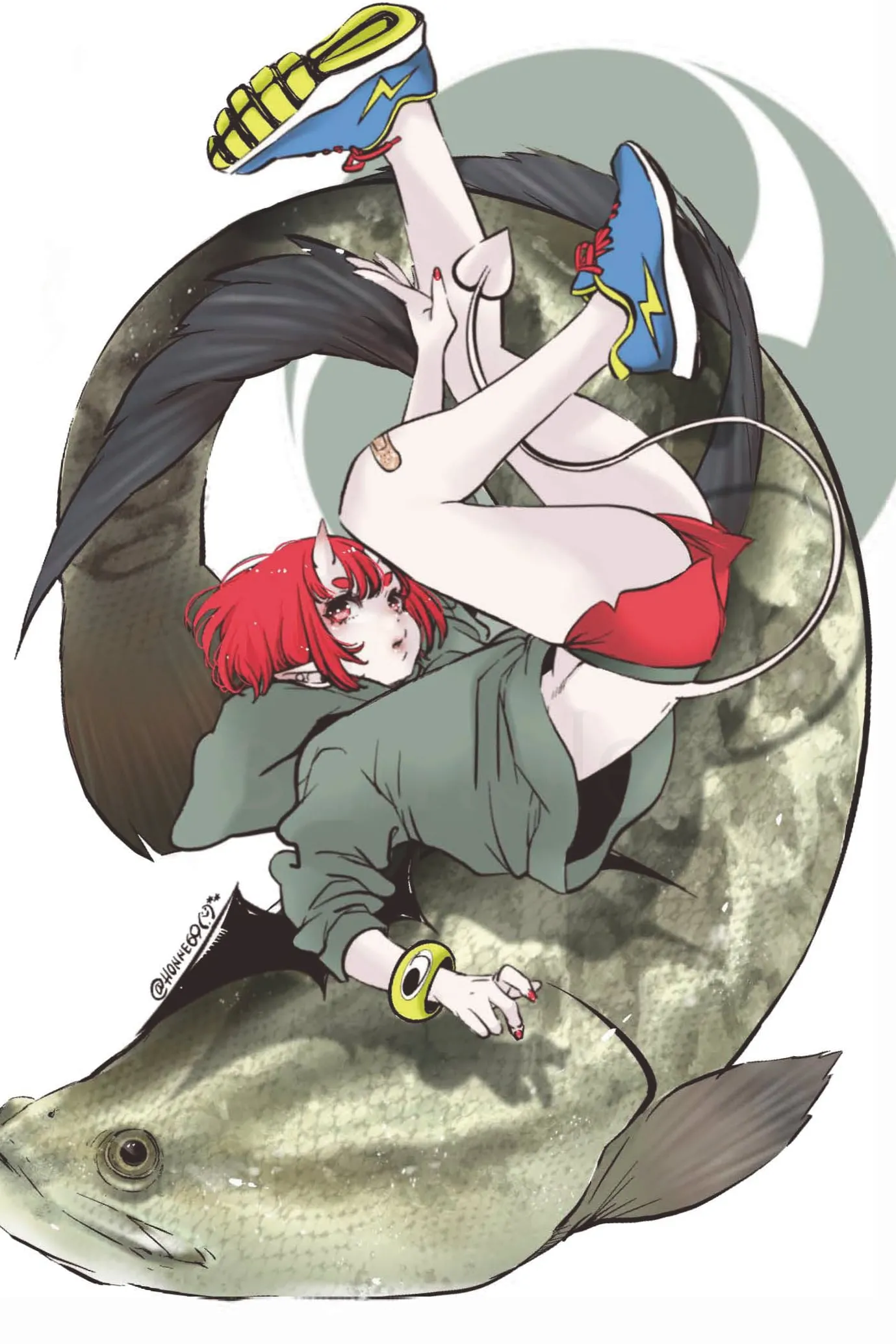 J-Like Fish Art Sticker